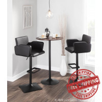 Lumisource BS-SERGIO BKBK Sergio Contemporary Bar Stool with Black Metal and Black Faux Leather
